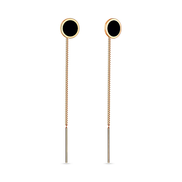 Сережки Лýна золотые с эмалью (арт. 110831/1ч) – изображение 1