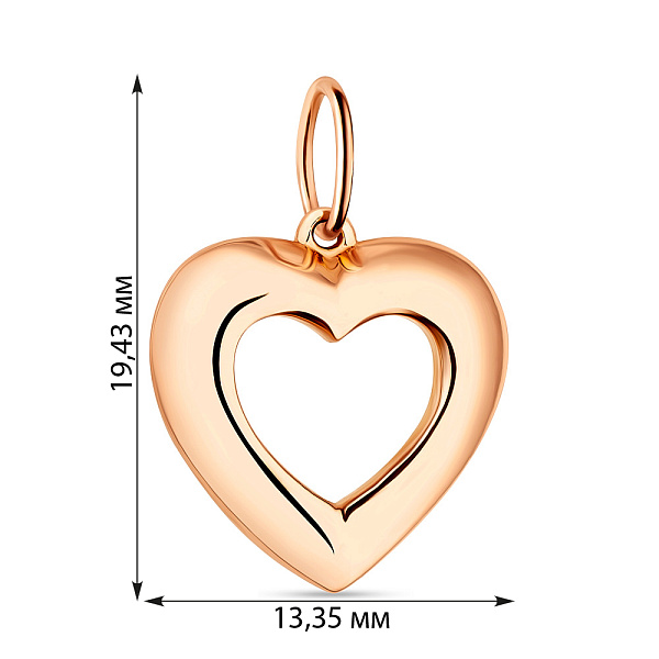 Подвес из красного золота без камней (арт. 424299) – изображение 2