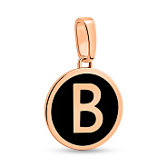 Фото Кулон Буква В из красного золота с эмалью (арт. 440993еч)