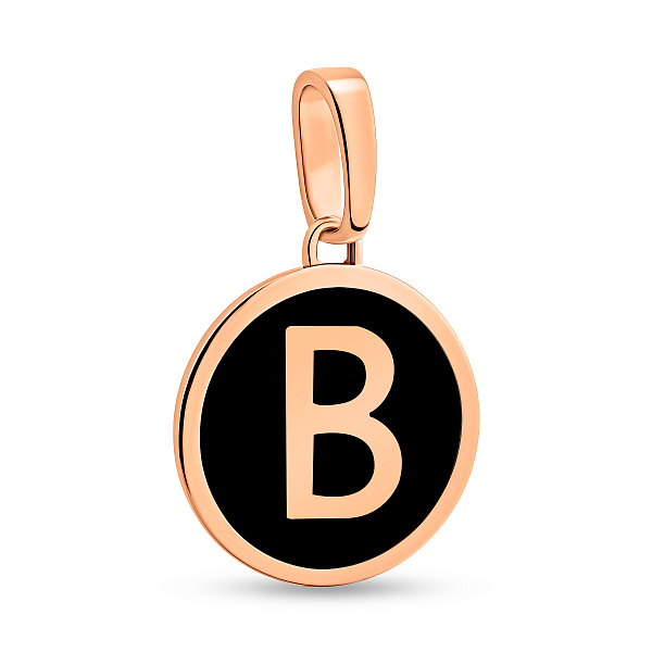 Кулон Буква В из красного золота с эмалью (арт. 440993еч) – изображение 1