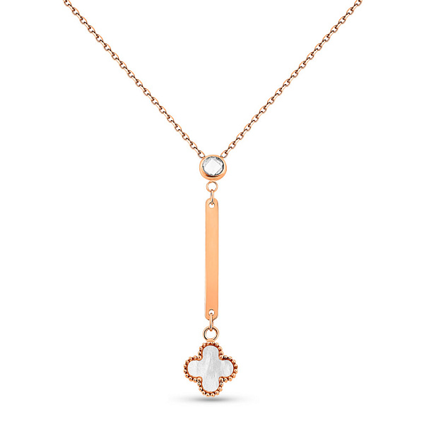 Золоте кольє Конюшина з перламутром (арт. 352770/8п) – зображення 1