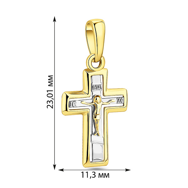 Крестик из желтого золота с распятием (арт. 501657ж) – изображение 2