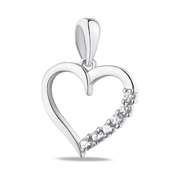 Серебряный кулон Сердце с фианитами (арт. 7503/3669) – изображение 1