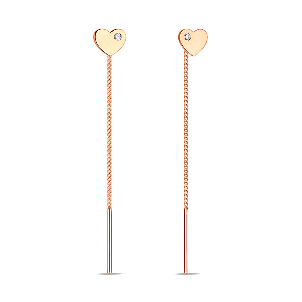 Золотые серьги-протяжки с фианитами (арт. 110828/1) – изображение 1