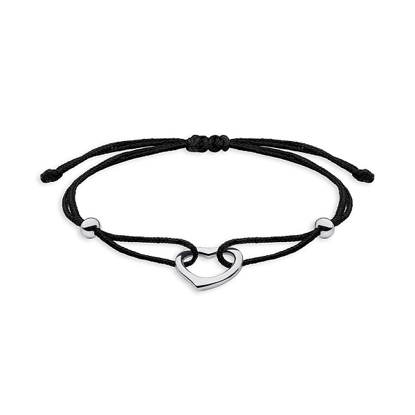 Браслет на шелковой нити с серебряной вставкой (арт. 7309/4163ч) – изображение 1