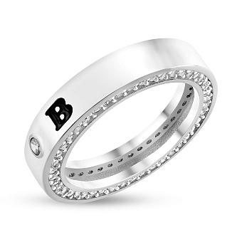 Фото Каблучка з білого золота з фіанітами (арт. 153782беч)