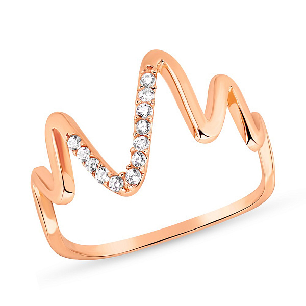 Кольцо из красного золота с фианитами (арт. 155322) – изображение 1