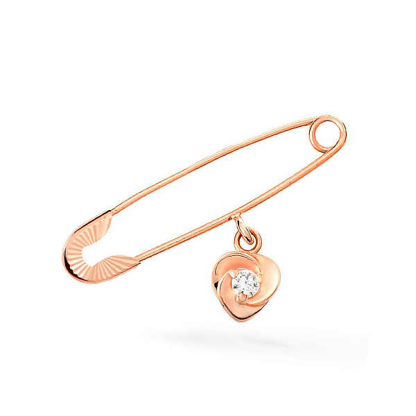 Золотая булавка с фианитом (арт. 360021а) – изображение 1