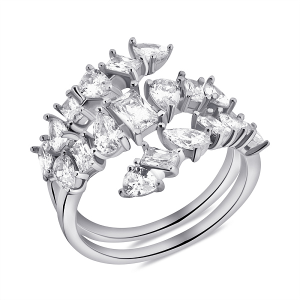 Серебряное тройное кольцо с фианитами (арт. 7501/6924) – изображение 1