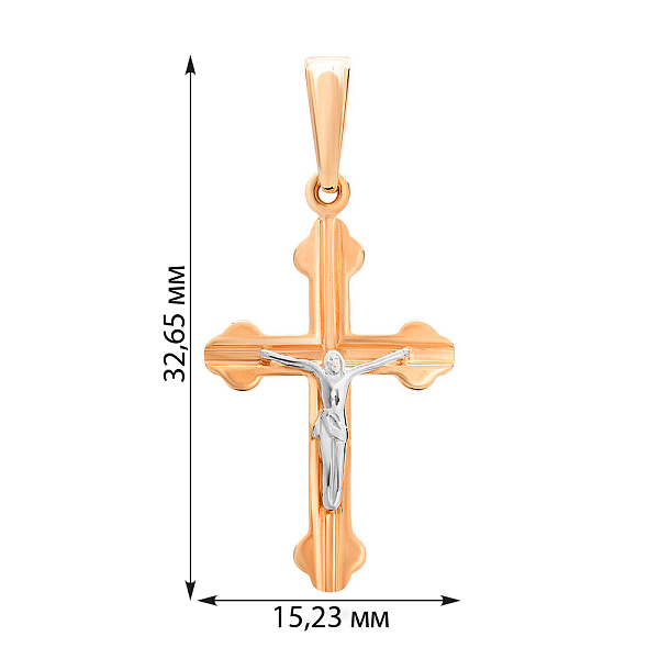 Крестик из красного золота «Надежда на Господа» (арт. 501356) – изображение 2