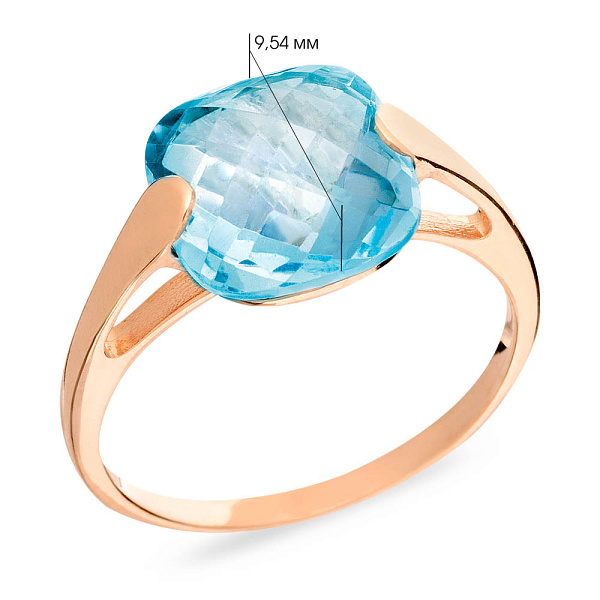 Золота каблучка з топазом (арт. 140480Пг) – зображення 2