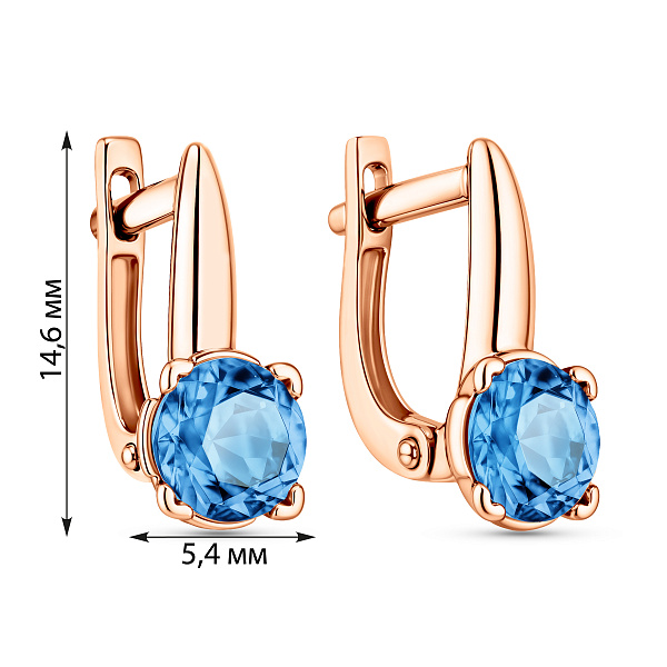 Детские золотые серьги с синим фианитом (арт. 110504с) – изображение 2