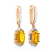 Золотые серьги-подвески с цитрином и фианитами (арт. 110283Пц) – изображение 1