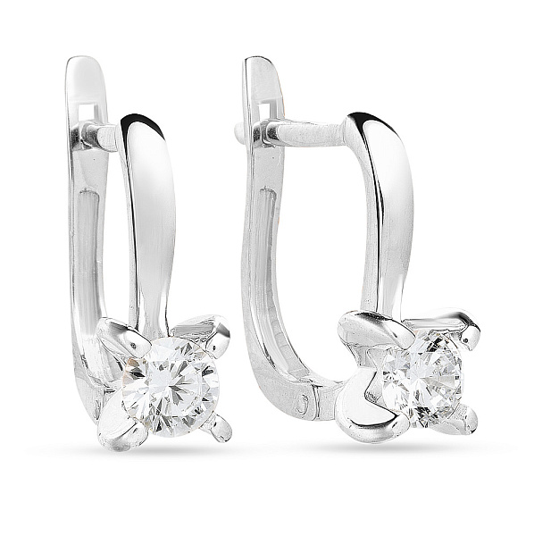 Серебряные серьги с фианитами  (арт. Х110403) – изображение 1