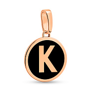 Фото Подвеска Буква К из красного золота с эмалью (арт. 440988еч)
