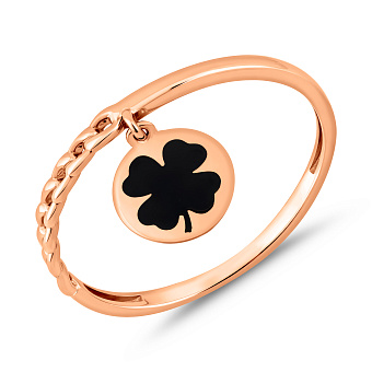 Фото Золотое кольцо с подвеской (арт. 141318еч)