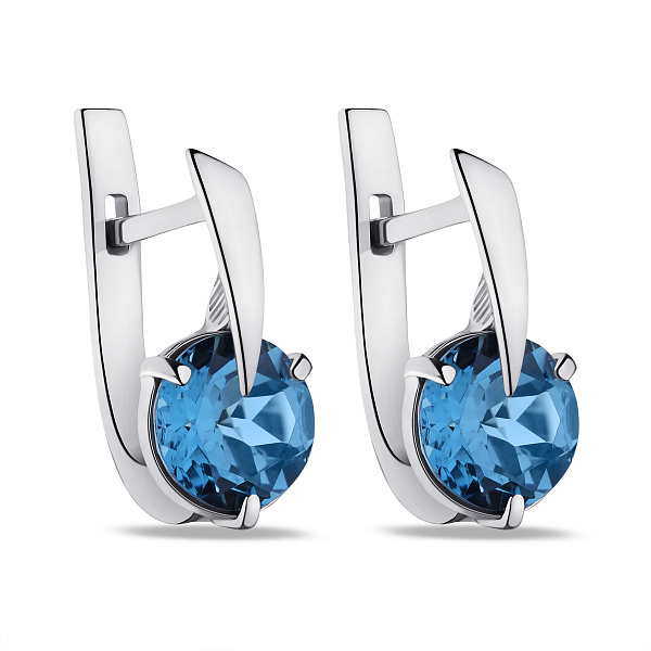 Срібні сережки з топазом (арт. 7502/575Птгсп) – зображення 1