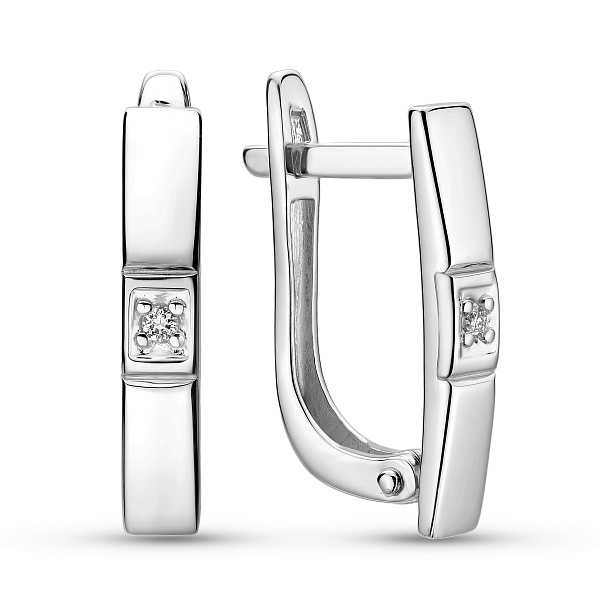 Серьги  из белого золота с бриллиантами (арт. С011030б) – изображение 1