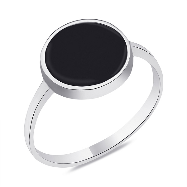 Серебряное кольцо с ониксом (арт. 7501/А224окю) – изображение 1