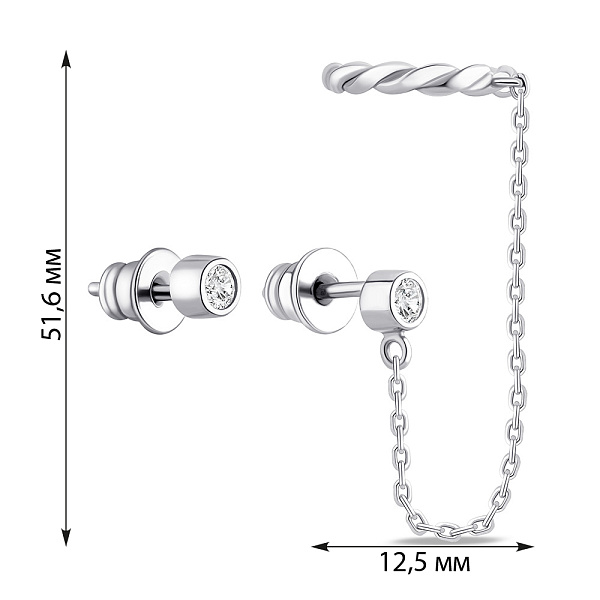 Серебряные серьги с каффой (арт. 7518/2441) – изображение 2