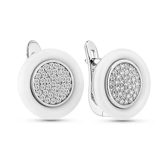 Срібні сережки з керамікою (арт. 7502/1429860кмб)