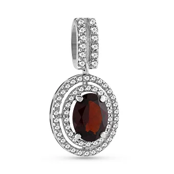 Золотой подвес с гранатом и фианитами (арт. 440346Пбк)