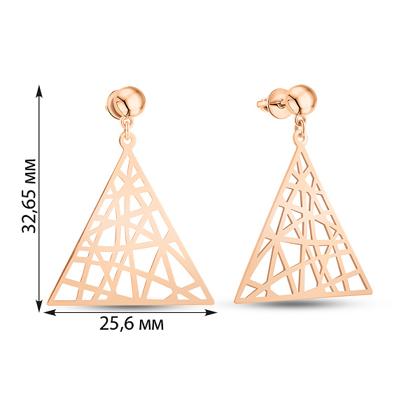 Серьги из красного золота (арт. 111285) – изображение 5
