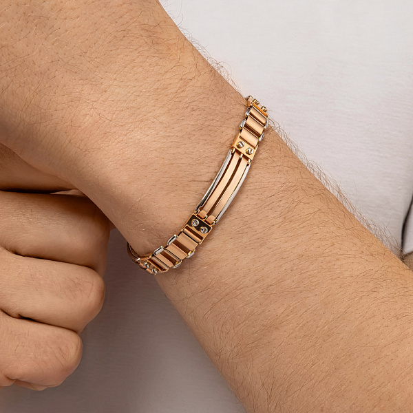 Мужской браслет из комбинированного золота (арт. 325541кб) – изображение 2