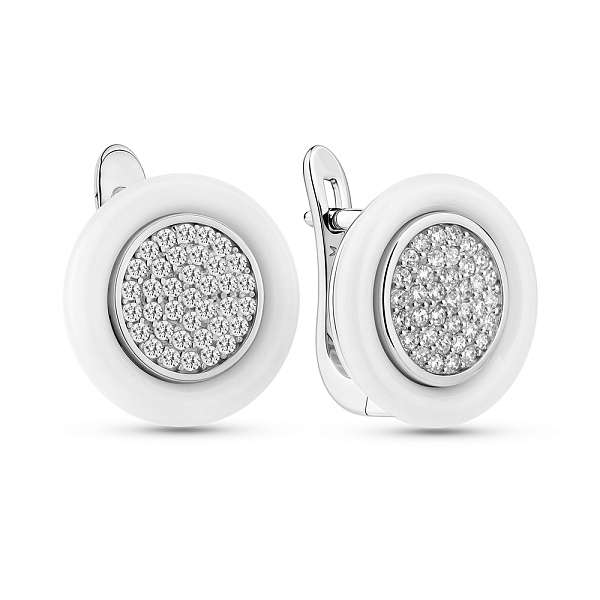 Серебряные серьги с керамикой (арт. 7502/1429860кмб) – изображение 1