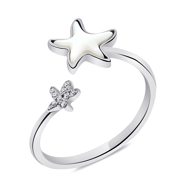 Кольцо из серебра с перламутром и фианитами (арт. 7501/6615п) – изображение 1