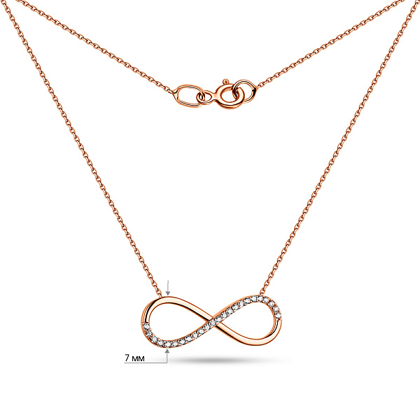 Золоте кольє Нескінченність з фіанітами (арт. 351116/20) – зображення 4
