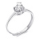 Серебряное безразмерное кольцо с фианитом (арт. 7501/6247/2) – изображение 2
