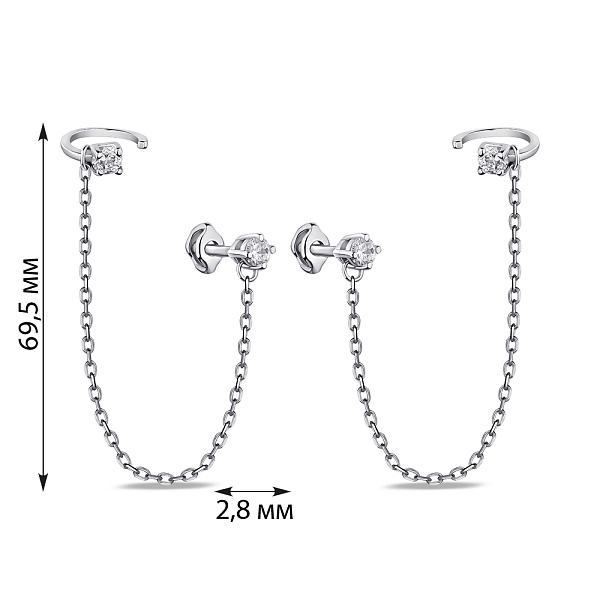 Сережки-пусети Trendy Style зі срібла з фіанітами (арт. 7518/577сп) – зображення 2