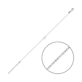 Срібний браслет з перлиною (арт. 7509/4492жб)