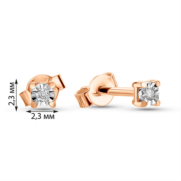 Золотые серьги с бриллиантами (арт. Т011740) – изображение 2