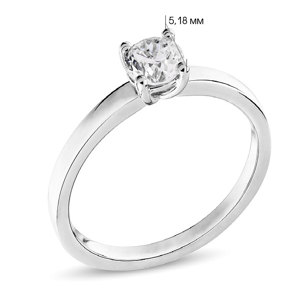Помолвочное кольцо из белого золота с бриллиантом (арт. К01116205036б) – изображение 3