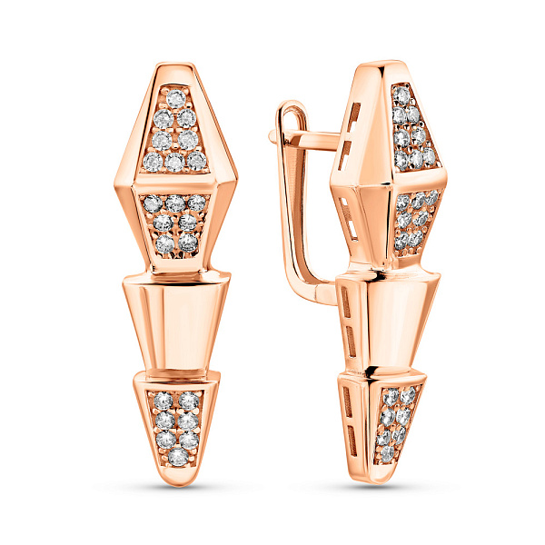 Серьги из золота с фианитами (арт. 1091460) – изображение 1