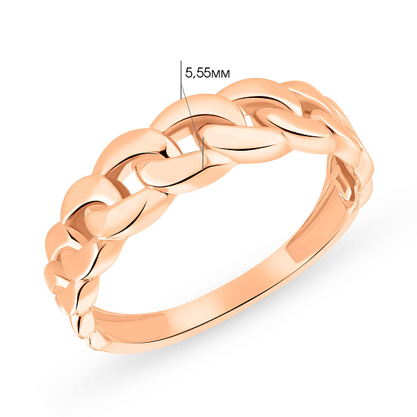 Кольцо "Цепочка-Звенья" из красного золота  (арт. 155436) – изображение 4