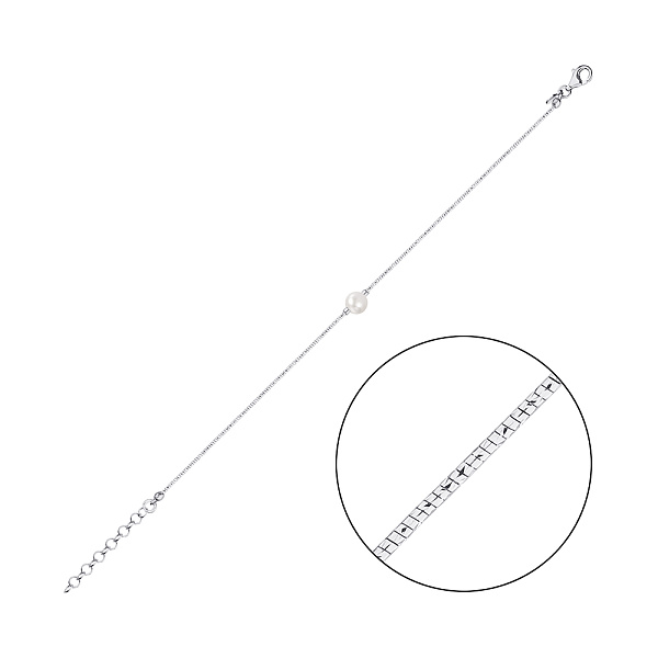 Срібний браслет з перлиною (арт. 7509/4492жб) – зображення 1
