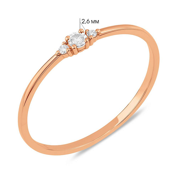 Золотое кольцо с бриллиантами (арт. К011705) – изображение 3