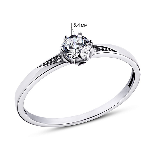Серебряное кольцо с фианитом (арт. 7501/15053р) – изображение 2