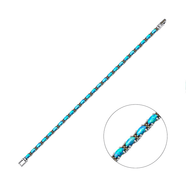 Серебряный браслет с опалом (арт. 7409/4835мркПог) – изображение 1