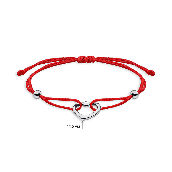 Серебряный браслет на шелковой нити (арт. 7309/4163к) – изображение 2