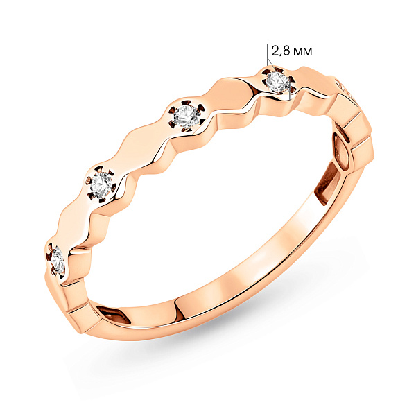 Золотое кольцо с фианитами (арт. 155889) – изображение 2