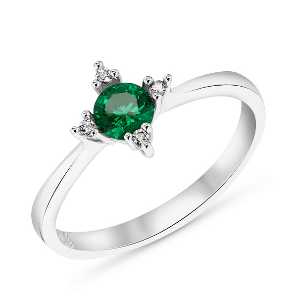 Каблучка з білого золота з фіанітами (арт. 153254бз) – зображення 1