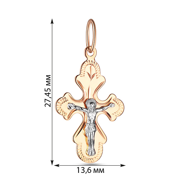 Золотий  хрестик з розп'яттям (арт. 516901) – зображення 2