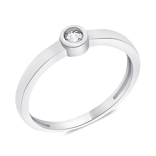 Серебряное кольцо с фианитом (арт. 7501/404кп) – изображение 1