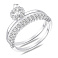 Серебряное двойное кольцо с фианитами (арт. 7501/8628) – изображение 2