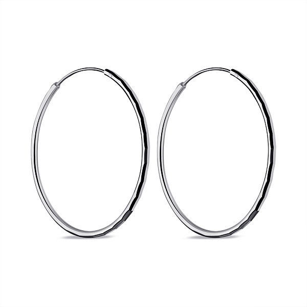 Серебряные серьги-кольца без камней (арт. 7502/2425/40) – изображение 1