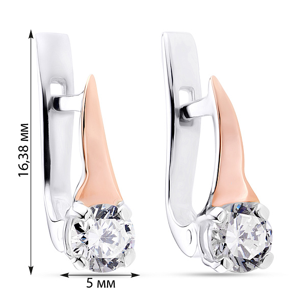 Серьги из серебра с фианитами (арт. 7202/205сп) – изображение 2